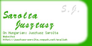 sarolta jusztusz business card